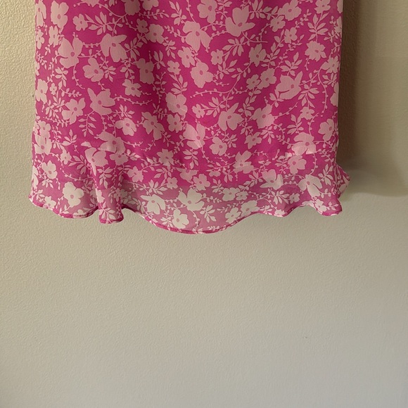 Livi Pink Floral Print Ruffled Skater Dress - Picture 8 of 8